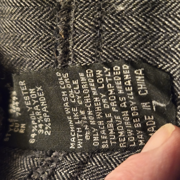 Womens Gray Herringbone Pants - Picture 5 of 7